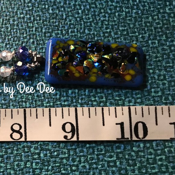 Egyptian Blue Diachroic Glass Pendant - Picture 4 of 4